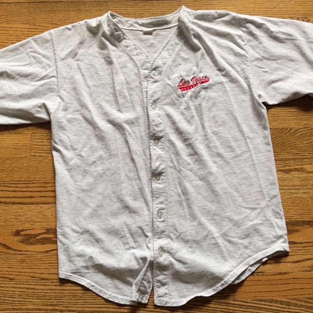 “Las Vegas” Nevada cotton Baseball button up.